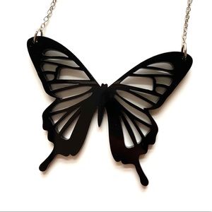 Black butterfly necklace